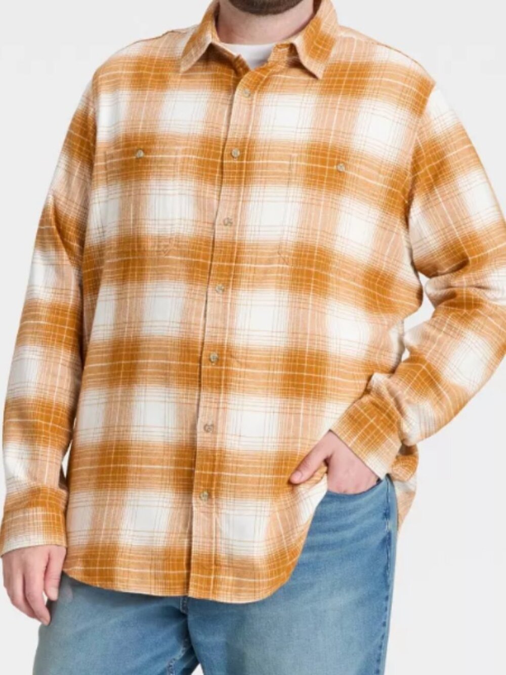 Goodfellow Plaid Flannel Button Up Shirt XL NWT